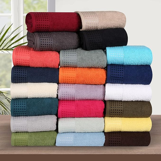 100% Cotton 2 Pack Oversized Bath Towel Set 28x55 Inches, Ultra Soft Highly Absorbant Compact Quickdry & Lightweight Large Bath Towels