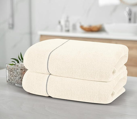 2 Pack Oversized Bath Towel Set 28x55 inches, Large Bath Towels, Ultra Absorbant Compact Quickdry & Lightweight Towel, Ideal for Gym Travel Camp Pool