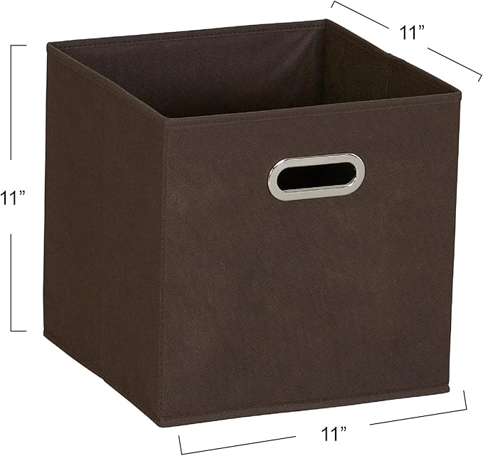 Household Essentials Yellow]Fabric Storage Bins with Handle, Bright (Pack of 6)